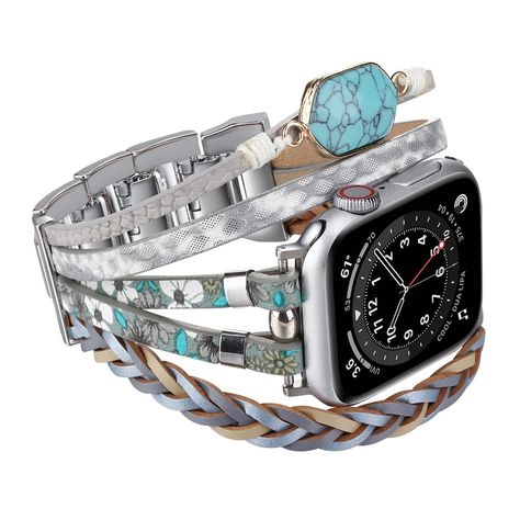 PRICES MAY VARY. 💥Jewelry Leather Bracelet: Boho apple watch band 38mm 40mm 41mm, 42mm 44mm 45mm 49mm for Women Men, compatible for iWatch Band Series 9, Series 8, Series 7, Series 6, Series 5, Series 4, Series 3, Series 2, Series 1, SE, Ultra, Ultra 2 all apple watch models 💥Easy To Resize: Three folding clasps in each multilayer wrap apple watch band bracelet mean a perfect fit for maximum comfort. Simply remove a folding clasp to resize the band, no tools needed! Fit wrist size from 5.5" to Men Boho, Watch Band Bracelet, Bracelets With Meaning, Boho Men, Ultra Series, Diy Clothes Life Hacks, Apple Watch Models, 38mm Apple Watch Band, Bracelet Boho