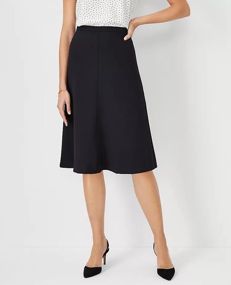 002222_0_34390993 Below Knee Skirt Outfits, A Line Work Skirt, Skirts For Women Over 60 Years Old, Black Womens Suit, Work Skirt Outfit, A Line Skirt Outfits, Black Knee Length Skirt, Suit Skirts, Ponte Skirt