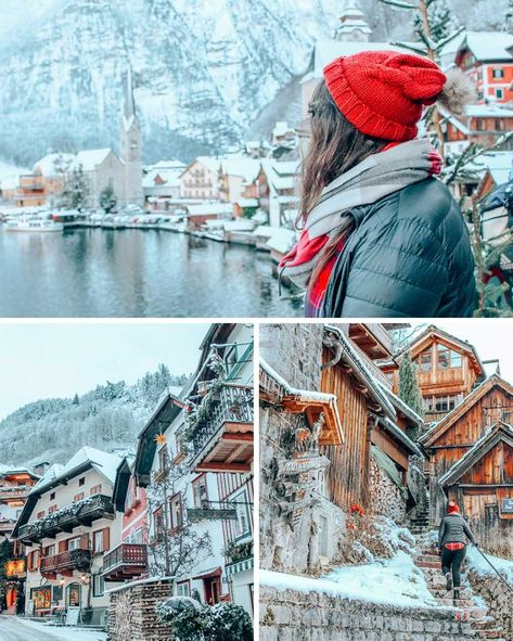 TWO SUPER DETAILED WINTER EUROPE ITINERARIES (FOR TWO WEEKS) Hallstatt Austria Christmas, Europe Christmas Travel, Austria Itinerary Winter, Austria Winter Travel, Europe Winter Itinerary, Germany Austria Switzerland Itinerary Winter, Hallstatt Austria Winter, Poland Itinerary, Christmas Abroad