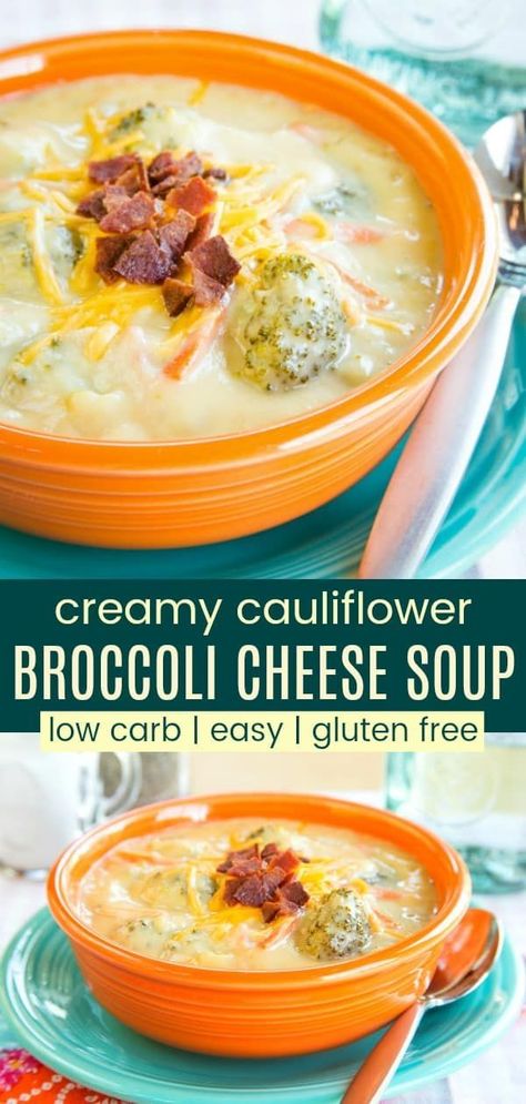 Brocolli Cauliflower Soup, Cauliflower And Broccoli Cheese, Broccoli Cauliflower Soup, Broccoli Cheese Soup Recipe, Cauliflower Cheese Soups, Vegetables Soup, Broccoli Cheddar Soup Recipe, Cheese Soup Recipe, Best Vegetable Recipes