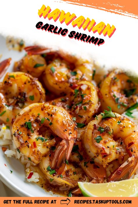 Discover the vibrant flavors of the tropics with our mouthwatering Hawaiian Garlic Shrimp recipe. This dish features succulent shrimp sautéed in a rich garlic butter sauce, perfectly blended with a hint of citrus and spice. Ideal for a quick weeknight dinner or a special gathering, this recipe brings the essence of Hawaii right to your table. Whether served over rice or with a fresh salad, it's a taste of paradise you won't want to miss. Dive into this culinary adventure and bring the spirit of aloha to your Hawaiian Spicy Garlic Shrimp, Hawaiian Christmas Dinner, Hawaiian Shrimp Recipes, Asian Shrimp Recipes, Hawaiian Thanksgiving, Movie Meals, Hawaiian Shrimp, Hawaiian Garlic Shrimp, Hawaii Recipes