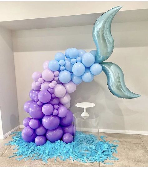 Ariel Birthday Party, Mermaid Birthday Decorations, Mermaid Balloons, Mermaid Birthday Party Decorations, Mermaid Theme Birthday Party, Mermaid Birthday Cakes, Ariel Birthday, Mermaid Party Decorations, Mermaid Diy