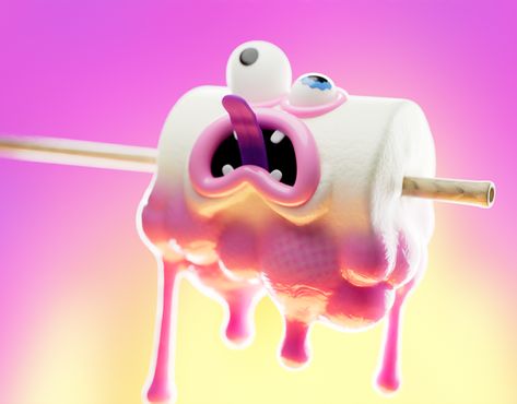 Marshmallow Illustration, Marshmallow Cartoon, Marshmallow Character, 3d Motion, 3d Modeling, 3d Animation, Freelancing Jobs, Motion Graphics, Cartoon Characters