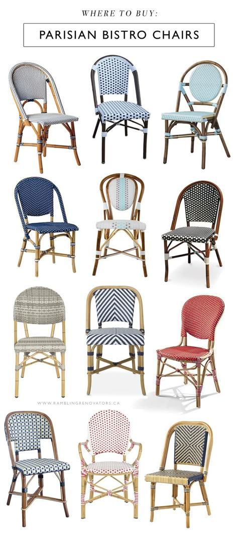 Parisian bistro chairs, the ones you see lining dreamy French cafés, have long been on my list of must-have items. I don't have room for them in our house but with a new cottage to shop for, you can b Parisian Bistro Chairs, Small Patio Furniture, Paris Bistro, Parisian Bistro, Bistro Furniture, Apartment Patio, Outdoor Patio Furniture Sets, French Cafe, Paris Cafe