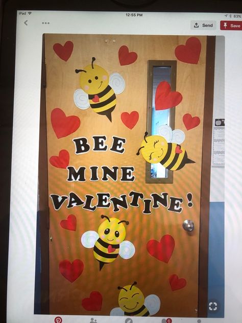 Bee Mine Door Decoration, January Door Decorations Classroom, Valentines Door Decorations, Valentines Classroom Decorations, Valentines Door Decorations Classroom, Valentines Classroom Door, Holiday Classroom Doors, Classroom Door Decorating, Valentine Bulletin Boards