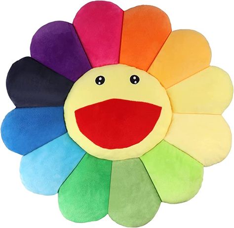 AmazonSmile: Sunflower Flower Plush Pillow, SoRainbow Sunflower Flower Plush Pillow, Smiley Face Murakami Flower Floor Plush Pillow Sofa Cushion Mat Pillow Colorful Plush Toy for Room Decor 16.5in/42cm : Toys & Games Flower Plush Pillow, Flower Plush, Flower Floor, Murakami Flower, Pillow Sofa, Sofa Cushion, Plush Pillow, Plush Pillows, Plush Toy