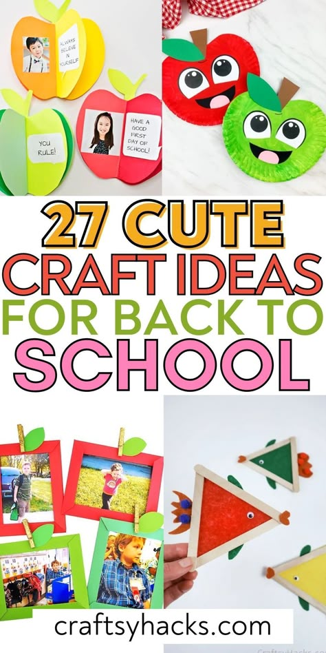 If you are looking for creative kids activities to for your kids to have fun with this school year you need to know these adorable back to school crafts. These super fun kids craft ideas are a great way to enjoy more crafting with your children. Back To School Craft 1st Grade, Back To School Projects Kindergarten, Start Of School Crafts, Start Of School Year Art Ideas, 1st Grade Crafts Back To School, Kids Back To School Crafts, Back To School Craft 3rd Grade, Crafts For Kids Back To School, Back To School Craft Kindergarten