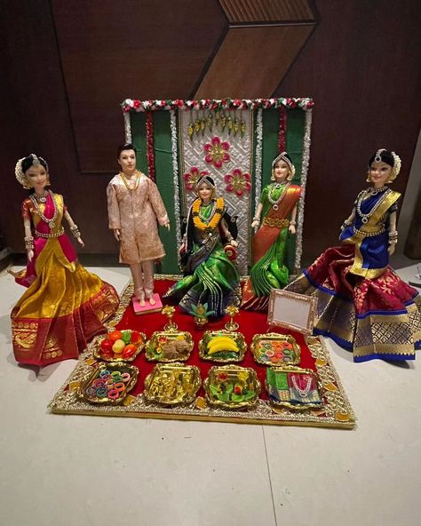 Despatching customised Seemantham set -Made on order basis Price 3800+delivery charges DM to order #Seemanthamset #Babyshower #Festivalvibes #Navaratri #Ordersaccepted #Handmade dolls #Supportmypage #Exploreuniqueproducts #Viralpost #valaikappufunctiondollset Seemantham Return Gifts, Baby Shower Plates, Cradle Ceremony, Return Gifts, Return Gift, Plate Decor, Doll Set, Festival Vibes, Handmade Dolls