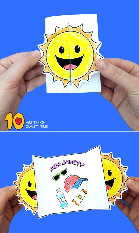 Summer safety preschool activities Summer Safety Activities, Sun Safety Activities, Water Safety Activities, Craft Sun, Safety Worksheets, Safety Preschool, Happy Birthday Funny Humorous, Safety Crafts, Umbrella Craft