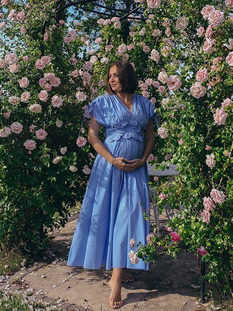 Baby blue maternity dress