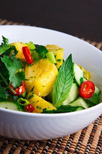 Thai Cucumber and Pineapple Salad Pineapple Salad Recipes, Pineapple Cucumber Salad, Thai Cucumber, Pineapple Cucumber, Detox Foods, Closet Cooking, Pineapple Salad, Liver Detox, Local Market