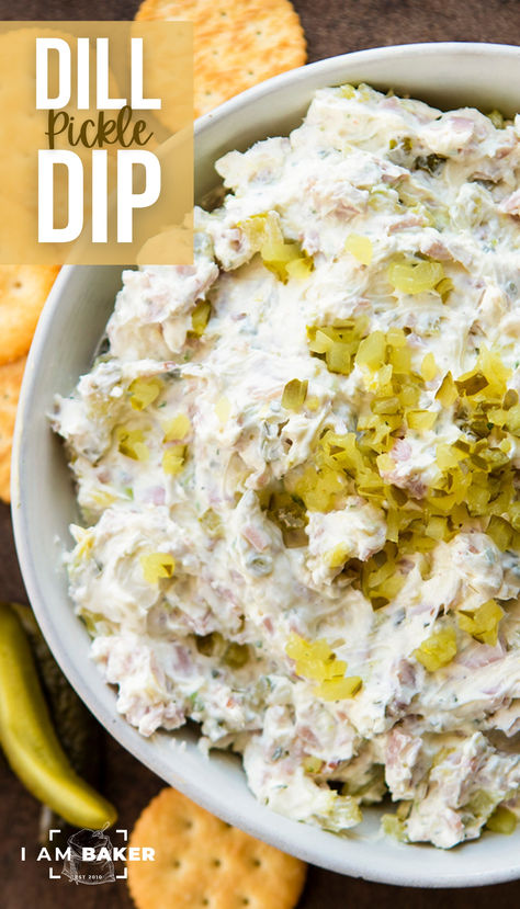 Dill Pickle Dip is a creamy, cheesy dip that is loaded with the flavors of dill pickles and ham! This dip is perfect for anyone who loves the taste of ham and pickle roll ups but in a dip form. Pickle Roll Up Dip, Ham And Pickle Roll Ups, Ham And Pickle, Dill Pickle Dip Recipe, Pickle Dip Recipe, Pickle Roll Ups, Dill Pickle Dip, Pickle Dip, Dill Pickle Chips