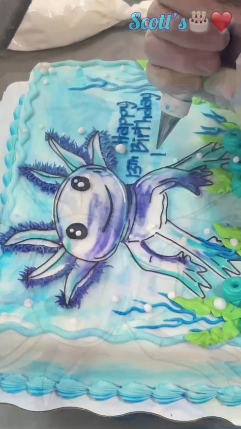 Axolotl Birthday Party Cake, Axolotl Birthday Cakes, Axolotl Cupcake Ideas, Axolotl Cakes, Axolotl Birthday Cake Ideas, Axolotl Cupcakes, Axolotl Party Food, Axolotl Cake Ideas, Axolotl Birthday Party Ideas