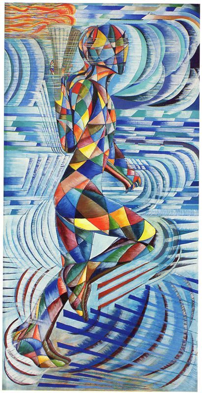 Torch Bearer, Italian Futurism, Rhythm Art, Futurism Art, Middle School Art Projects, Art Optical, Abstract Geometric Art, Futuristic Art, School Art Projects