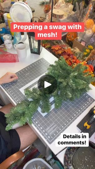 155K views · 1.3K reactions | Here is how I like to prep a swag base with mesh! I use 10” mesh cut in approximately 20” pieces. I then use the base branches to attach the mesh into the base all the way around the perimeter, leaving room in the middle for things I may want to add. As I’m creating, if I need to add more in the middle I do this then. You can find info on my FAVORITE suppliers in the comments. This is just my way. I encourage you ti find what works for you. Enjoy! | How I See It Blog, LLC How To Make A Swag Wreath, Decorative Mesh Ideas, Ceiling Swag, Diy Swag, Door Swags, French Country Front Porch, Fall Pumpkin Crafts, Pretty Christmas Decorations, Teardrop Swag