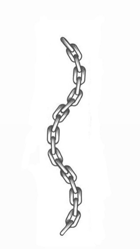 Huge Tattoo Ideas, Chain Sketch How To Draw, Chain Flower Tattoo, Chain Link Tattoo Design, Small Chain Tattoo, Ball And Chain Drawing, Chain Art Drawing, Chain Drawing Easy, Chain Wrist Tattoo