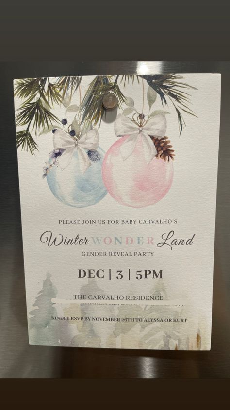 Gender Reveal Party Winter Theme, Gender Reveal Ideas Winter Wonderland, Gender Reveal Themes December, Winter General Reveal Ideas, January Gender Reveal Themes, Gender Reveal Ideas For January, December Gender Reveal Ideas For Party, Holiday Gender Reveal Ideas, Gender Reveal Winter Theme