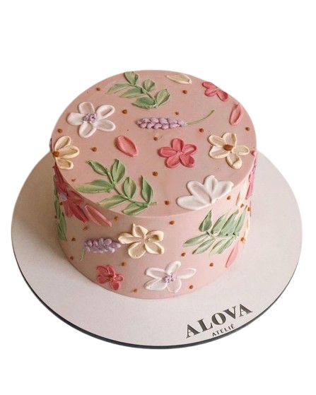 Birthday Cakes Simple Elegant, Birthday Cake 2 Tier Simple, Simple Aesthetic Birthday Cakes, Fairy Birthday Cake, Simple Cakes, Bento Cakes, Baking Projects, Pastel Cakes, Birthday Cake With Flowers