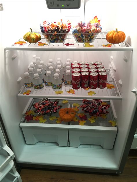 Office Mini Fridge Snack Ideas, Community Fridge Ideas, Leasing Office Ideas, Apartment Wow Fridge Ideas, Wow Fridge, Mini Fridge Restock Food, Wow Fridge Apartment Marketing Ideas, Aesthetic Fridge Organization Drinks, Leasing Consultant