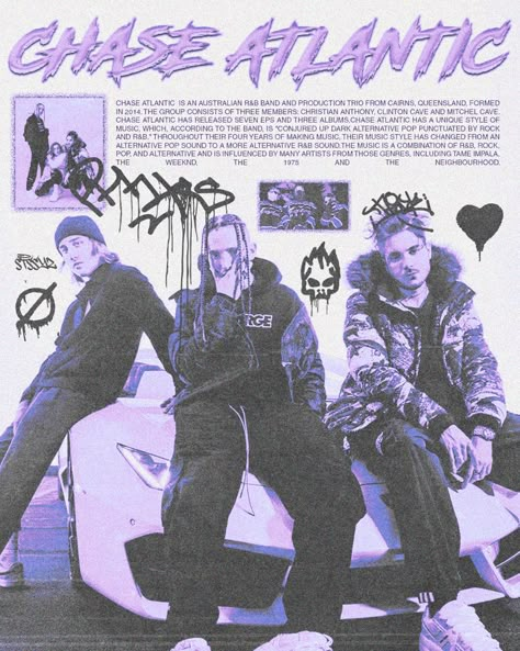 Music Poster Ideas Chase Atlantic, Music Posters Chase Atlantic, Chase Atlantic Poster Prints, Chase Atlantic Album Cover Poster, Chase Atlantic Art, Rnb Poster, Chase Atlantic Poster, Music Artist Poster, Chase Atlantic Wallpaper