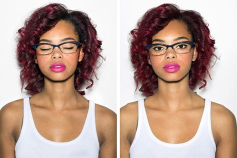 Makeup tips for girls who rock glasses Makeup Looks For People With Glasses, Glam Makeup With Glasses, Makeup For People With Glasses, Makeup And Glasses Tips, Make Up For Glasses Girl, Afro Ideas, Makeup Ideas For Brown Eyes, Makeup Rules, Eyes Glasses