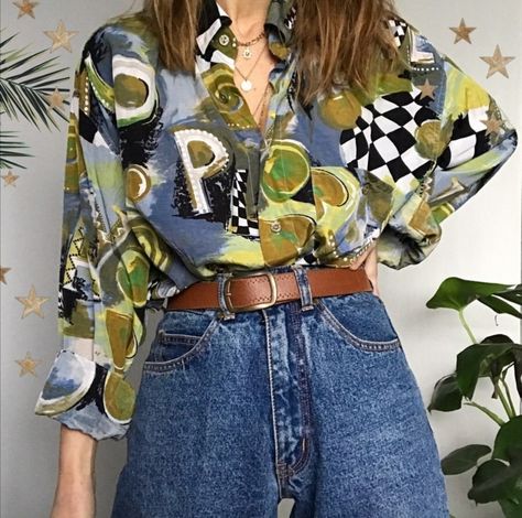 Funky Button Up Shirts, Pattern Shirt Outfit, Clothing Photoshoot, 2023 Clothes, Diy Denim Jacket, Mother Clothing, Funky Shirts, Funky Dresses, Weird Shirts