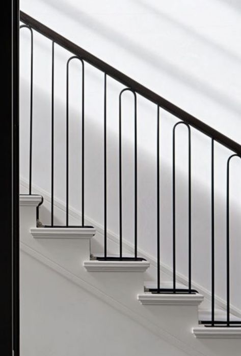 Iron Staircase Railing, Hecker Guthrie, Modern Railing, External Staircase, Contemporary Stairs, Staircase Railing Design, Handrail Design, Stairs Design Interior, Iron Staircase