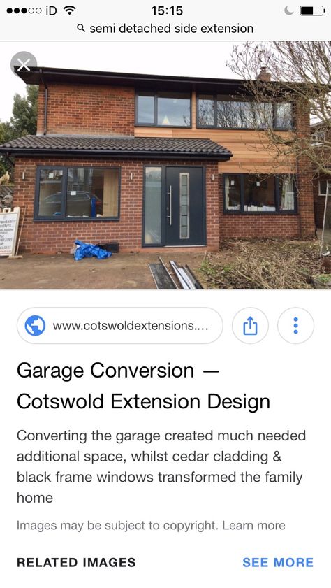 Front Extension Ideas House, Front Porch Ideas Uk Semi Detached, House Front Extension, Front House Extension, Small Modern House Exterior, 1930s House Exterior, Garage Extension, Porch Extension, Porch Uk