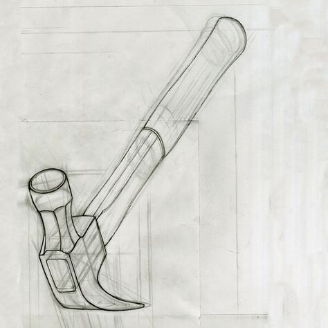 hammer line drawing by nickross.nr, via Flickr Hammer Drawing, Hammer Design, Drawing Studio, Robot Design Sketch, Structural Drawing, Architecture Drawing Sketchbooks, Pencil Drawings For Beginners, Perspective Drawing Architecture, Perspective Drawing Lessons