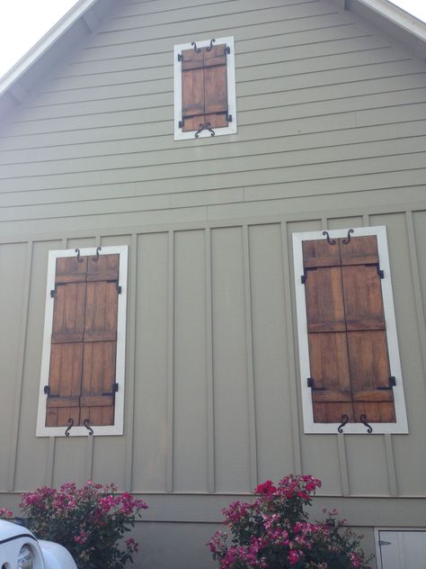 Faux Window Shutters Exterior, Faux Shutters Exterior, Bahamas Shutters, Faux Windows, Cottage Shutters, Fitness Gift Ideas, Wood Shutters Exterior, Window Shutters Exterior, Shutter Decor