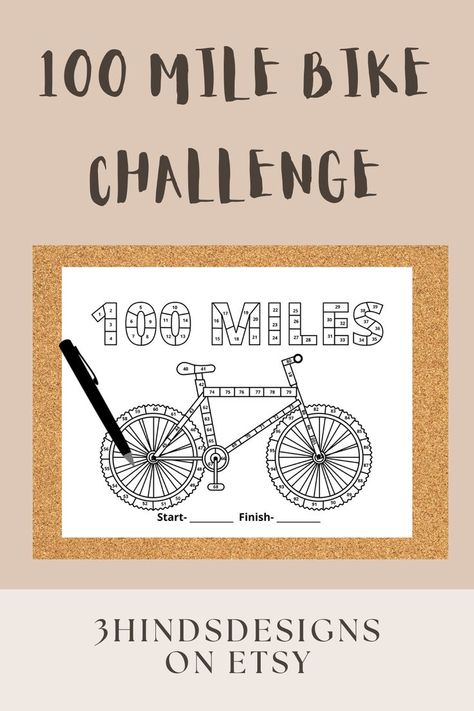 100 Mile Bike Tracker, Cycle Challenge, Cycling, Spinning Log, Exercise Planner, Fitness Goals, Printable Motivation. Keep track of the miles towards your goal by coloring in each mile as it is completed. Fun visual motivation to work towards your goal. A great way to challenge yourself or your exercise partner. Workout Tracker Printable Free, Miles Tracker, Tracker Printable Free, Workout Tracker Printable, Visual Motivation, Gym Planner, Exercise Planner, Fitness Tracker Printable, Bike Challenge