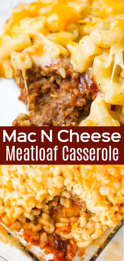 Cheese Meatloaf, Ground Beef Meatloaf, Meatloaf Casserole, Macaroni And Cheese Casserole, Cheese Stuffed Meatloaf, Beef Meatloaf, Hearty Dinner Recipes, Cheese Baked, Diner Recept