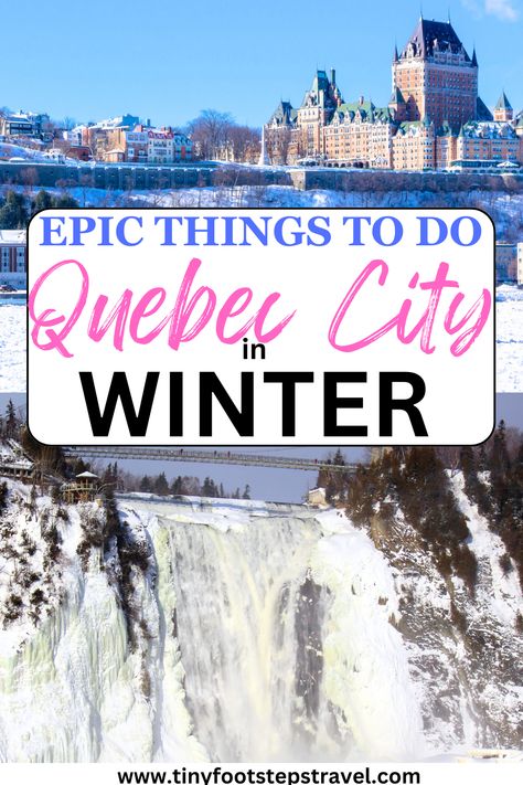 Are you interested in visiting Quebec City in winter? I've got you covered. In this article you'll find epic things to do like visiting an Ice Hotel, going down a wintery slide, and so much more. Quebec City New Years Eve, Winter In Quebec City, Ice Hotel Quebec, Montreal In Winter, Things To Do In Quebec, Quebec City Winter, City In Winter, Quebec Winter, Winter Wonderland Invitations