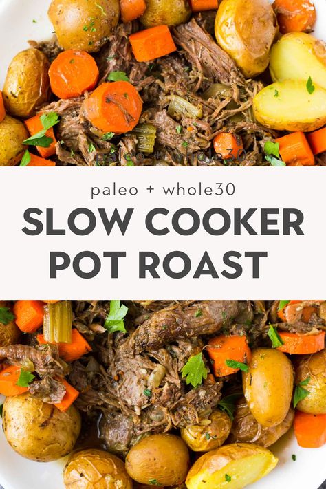 Healthy Pot Roast, Paleo Pot Roast, Easy Slow Cooker Pot Roast, Crockpot Pot Roast, Slow Cooker Pot Roast, Pot Roast Crock Pot Recipes, Slow Cooker Roast Beef, Roast Beef Sandwich, Paleo Slow Cooker