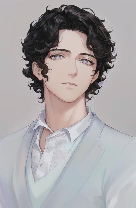 Curly Hair Men Anime, Curly Hair Anime Boy, Prince Hair, Drawing Hair Tutorial, Anime Elf, Boys With Curly Hair, Japon Illustration, Male Character, Illustration Art Drawing