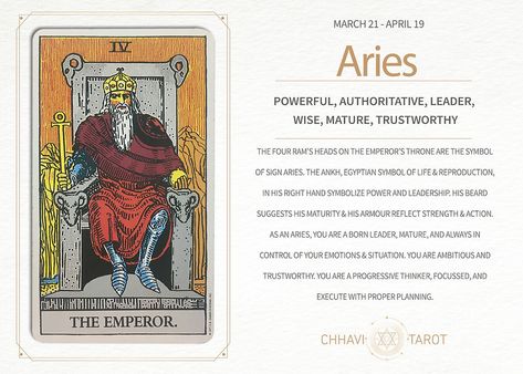 Aries Tarot Card, Aries Tarot, Witchcraft Tarot, Leo Aries, Birth Signs, Major Arcana Tarot, Tarot Interpretation, Tarot Significado, Aries Season