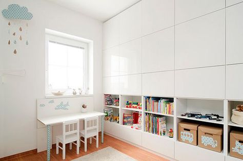 kids-ikea-besta-unit-wall-storage Ikea Wall Storage, Besta Ikea, Kids Cabinet, Ikea Wall, Ikea Bedroom, Storage Kids Room, Ikea Besta, Playroom Storage, Toddler Rooms