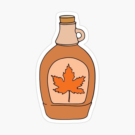 Maple Syrup Tattoo, Maple Syrup Bottle, Maple Syrup Bottles, Bottle Tattoo, Syrup Bottle, Minimalist Icons, Bottle Sticker, Tattoo Inspo, Sticker Collection