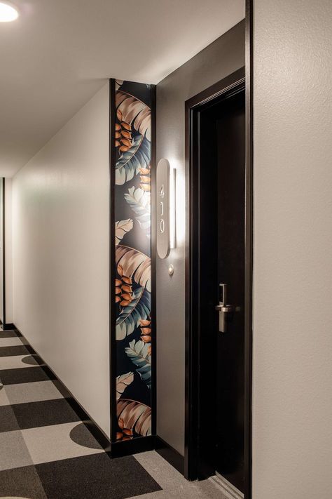 Margo — Vida Design Hallway Lighting Design, Multifamily Corridor Design, Corridor Design Apartment, Condo Hallway Design, Hotel Hallway Design, Small Living Room Aesthetic, Apartment Corridor Design, Apartment Entry Door, Apartment Building Hallway