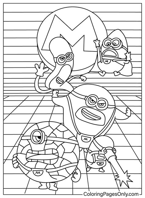 Minion Drawing, Minions 4, Minion Coloring Pages, Minions Coloring Pages, Sonic Birthday, Minions Despicable Me, Coloring Pages Free Printable, Printable Adult Coloring Pages, Drawing Templates