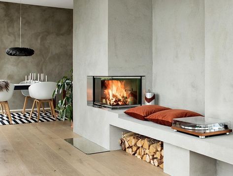 Fireplaces – Scandinavian fireplace inserts in beautiful designs – RAIS Wood Burning Stove Insert, Scandinavian Fireplace, Log Burner Living Room, Wood Burning Insert, Wood Burning Fireplace Inserts, Corner Fireplace, Log Burner, Wood Fireplace, Home Fireplace