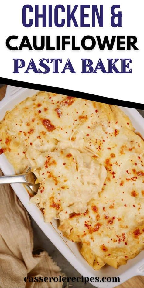 Chicken And Cauliflower Pasta, Chicken Cauliflower Pasta, Cauliflower And Chicken Recipes, Cauliflower Chicken Recipes, Cauliflower Chicken Bake, Cauliflower Main Dish Recipes, Chicken Cauliflower Recipes, Chicken And Cauliflower Recipes, Chicken And Cauliflower Casserole