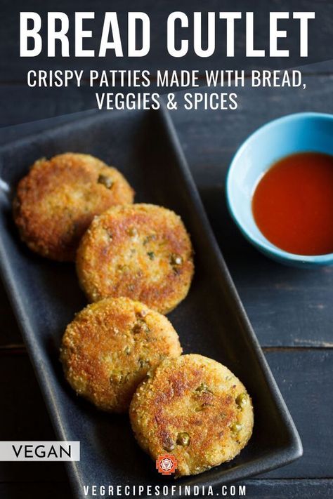 This snack of crispy bread patties with vegetables and spices is one that is great during monsoon season in India. You can make this recipe with any type of bread and any combination of vegetables. Try this perfect vegan snack with tea or coffee in the afternoon! #vegan #Indianfood #snacks #recipes #vegetarian Bread Cutlet, Bread Recipes For Kids, Spice Chart, Healthy Indian Snacks, Crispy Bread, Mixed Veggies, Veg Snacks, Snack For Kids, Cutlets Recipes