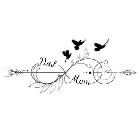 Mum And Dad Tattoos, Memorial Tattoos Mom, Tattoos Mom, Tattoos For Dad Memorial, Arrow Tattoos For Women, Memorial Tattoo Quotes, Mom Dad Tattoo Designs, Small Arrow Tattoos, Infinity Tattoo Designs