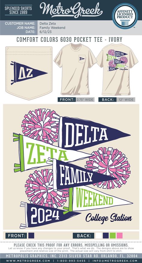 Sorority Parents Weekend and Family Day Shirt | Delta Zeta | Metro Greek | Game Day Shirt | #deltazeta #metrogreek #sororityshirts Sorority Game Day Shirts, Delta Zeta Philanthropy Shirts, Sorority Football Shirts, Family Weekend Sorority Shirts, Sorority Parents Weekend Banner, Sorority Event Shirts, Sorority Parents Weekend Shirts, Family Day Tshirt Design Ideas, Sorority T Shirt Designs