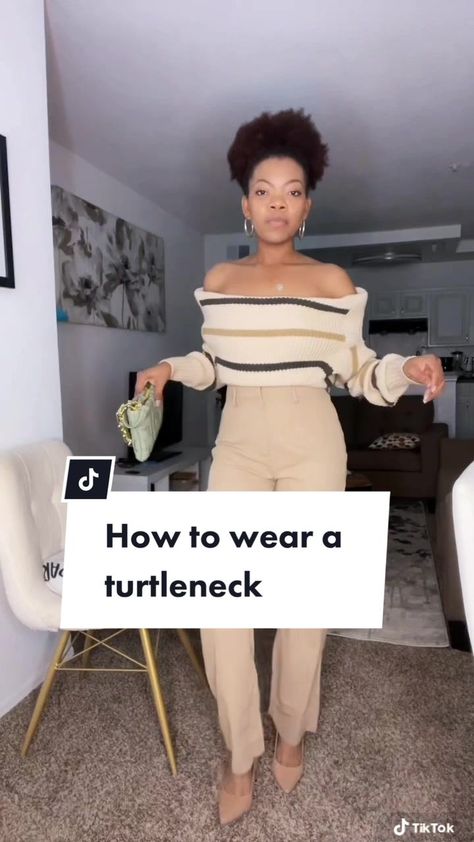 Turtle Neck Sweater Outfit, Sweater Hacks, Turtleneck Sweater Outfit, Turtleneck Outfit, Black Turtleneck, Clothing Hacks, How To Style, Turtleneck Sweater, Green Dress