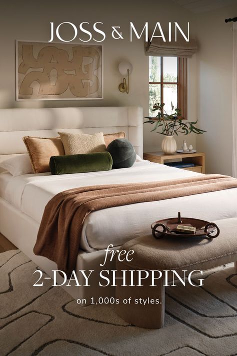 Shop your signature style at Joss & Main. Part contemporary. Part classic. Our affordable mix works effortlessly in any home. Free shipping over $35. Modern Luxury Bedroom Design, Modern Luxury Bedroom, Luxury Bedroom Design, Luxury Bedroom, Bedroom Refresh, Decoration Inspiration, Decor Home Living Room, Guest Bedrooms, Bedroom Styles