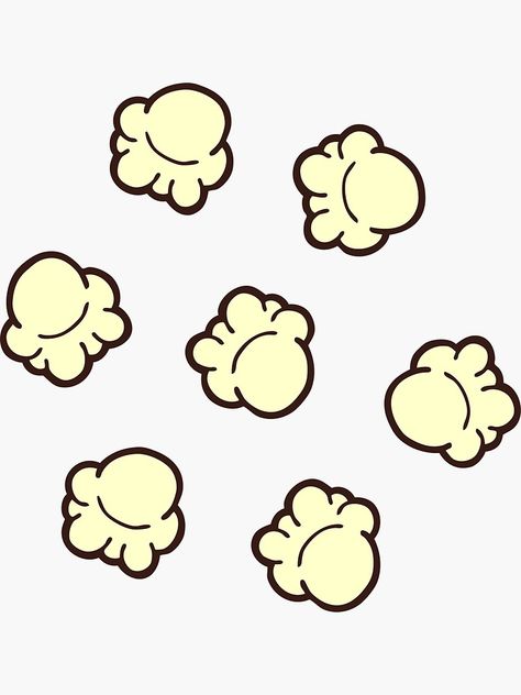 "Popcorn Pattern" Sticker by evannave | Redbubble Popcorn Clip Art, Popcorn Doodle, How To Draw Popcorn, Popcorn Illustration, Popcorn Clipart, Cartoon Popcorn, Popcorn Art, The Book Of Henry, Popcorn Stickers