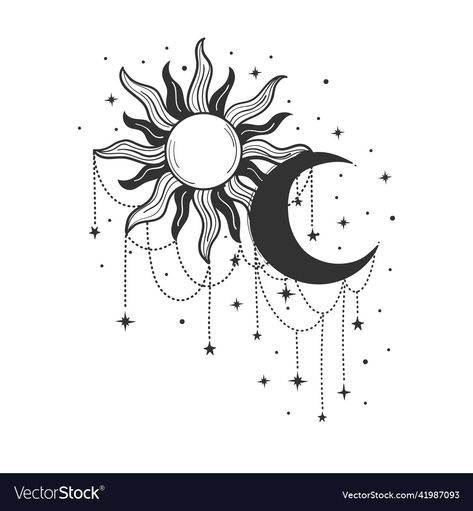 Boho Style Tattoos, Eclipse Tattoo, Moon Star Tattoo, Tattoo Sonne, Tattoo Designs Drawings, Celestial Sun And Moon, Sky Tattoos, Moon Sun Tattoo, Sun Svg