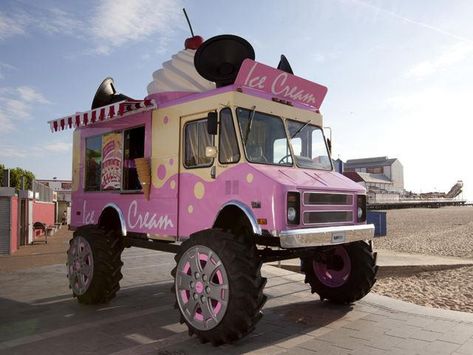 Monster Ice Cream, Big Ice Cream, Giant Ice Cream, Ice Cream Business, Ice Cream Man, Step Van, Ice Cream Van, Mobile Business, Mini Camper